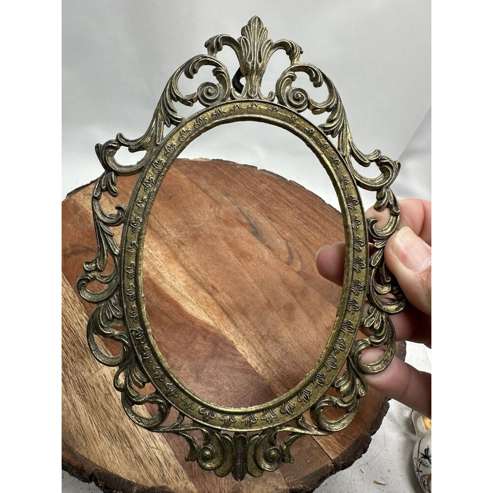 Italian Ornate Gold Metal Picture Frame Victorian Style Made In Italy